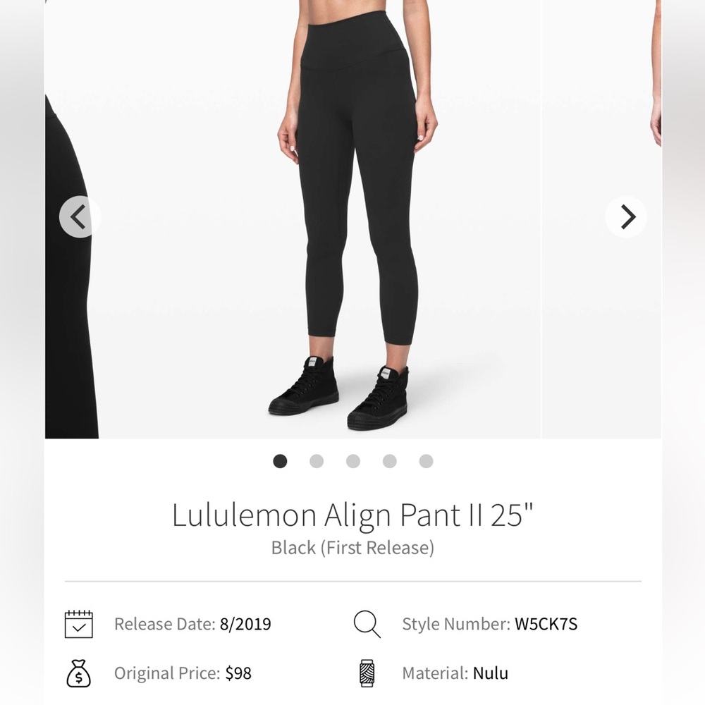 Lululemon Align Pant II 25"
Black (First Release) Size 4